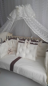 Набор бортиков в кроватку Ecoline Cherry Flower (11 пред.)