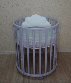 Круглая кровать Mika Mini 8 в 1 с маятником на колесах