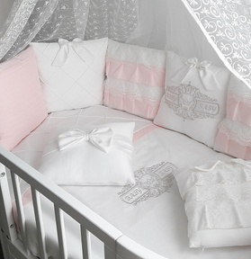 Набор в кроватку Ecoline ЖЕМЧУЖИНА (17 предметов) 