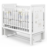 Детская кровать Indigo Happy Friends маятник+колеса