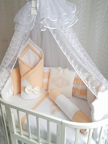 Набор в кроватку Ecoline ЖЕМЧУЖИНА (20 предметов) с конвертом