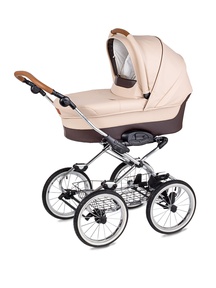 Детская коляска-люлька Navington Caravel EVA Wels на поворотных белых колесах