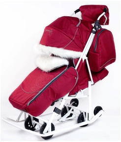 Санки-коляска Pikate Snowman Снеговик со стразами 