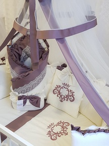 Большой набор в кроватку Ecoline CHERRY (19 предметов) 