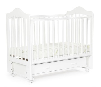 Детская кровать ВЕДРУСС СЛАВИЯ 4 маятник, колеса, автостенка, ящик