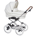 Детская коляска-люлька Navington Caravel EVA Wels на поворотных белых колесах
