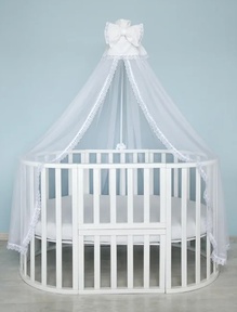 Балдахин с кружевом AmaroBaby Pearly 150x300 см. (белый)
