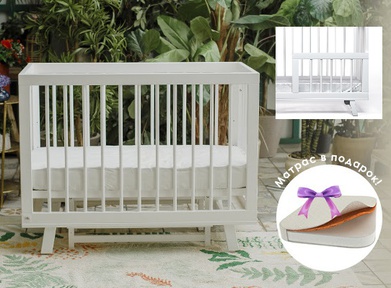 Детская кровать Lilla Aria с доп бортиком и матрасиком 