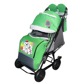 Санки-коляска SNOW GALAXY City-1 на больших Eva колесах+сумка+варежки 