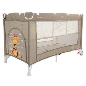 Манеж-кровать Indigo SUMMER (кольца, москитная сетка) 2 уровня