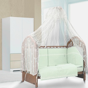 Набор в детскую кроватку Ecoline СКАНДИНАВИЯ КРИСТЛЛ Мишка с бантиком (со стразами)