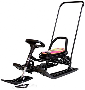 Снегокат Барс 109 Wheel Animals с П-образным толкателем и колесной базой 