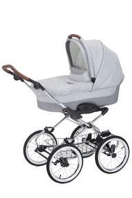Детская коляска-люлька Navington Caravel EVA Wels на поворотных белых колесах
