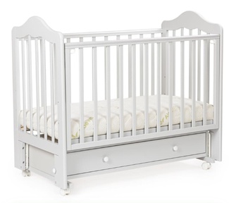 Детская кровать ВЕДРУСС СЛАВИЯ 4 маятник, колеса, автостенка, ящик