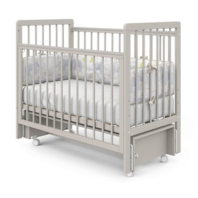 Детская кровать PITUSO TINY Оптима маятник, колеса, автостенка