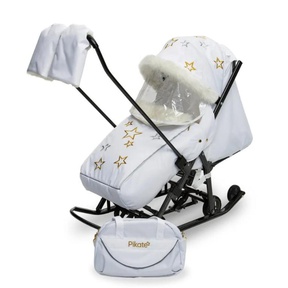 Супер-премиальные санки-коляска PIKATE-SM LIMITED EDITION со звездами