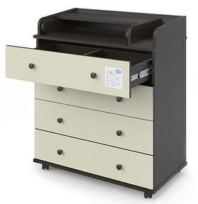 Пеленальный комод АТОН Орион (Оливер) ЛДСП с шариковыми направляющими 4 ящ. 