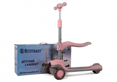 Детский самокат-беговел Rivertoys HB-603 с музыкой и светом 