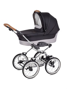 Детская коляска-люлька Navington Caravel EVA Wels на поворотных белых колесах