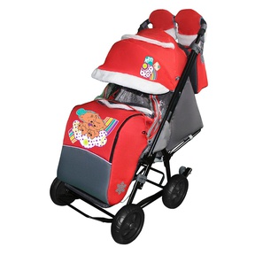 Санки-коляска SNOW GALAXY City-1 на больших Eva колесах+сумка+варежки 