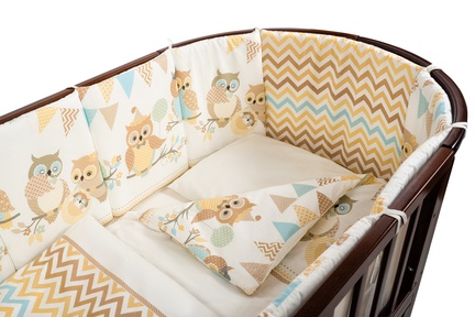 Комплект в кроватку для новорожденного Nuovita Gufi 6 предметов