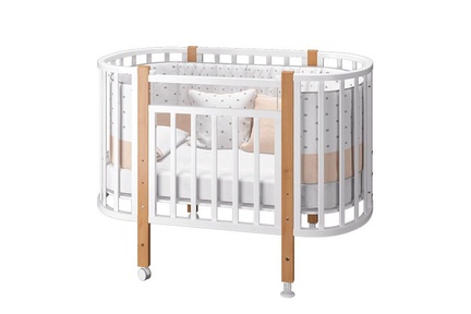 Кровать МЛК Элен 125х70 см с колесами и пружинами