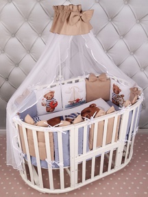 Комплект в кроватку AmaroBaby LUX КАПИТАН 18 предметов (в подарочной коробке) 