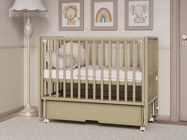 Детская кроватка Incanto Hollie маятник, колеса, автостенка