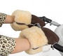 Муфта-рукавички для коляски Esspero Double Leatherette (Натуральная шерсть)  