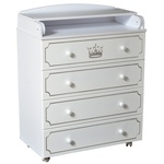 Детский комод Антел Николь 800/4 МДФ с пеленальной доской, с шариковыми направляющими 