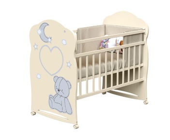 Кровать детская ВДК BEAR and MOON (колесо качалка)