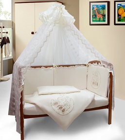 Набор в детскую кроватку для новорожденных Ecoline Мишки на Луне 