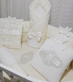 Набор в кроватку Ecoline ЖЕМЧУЖИНА (20 предметов) с конвертом
