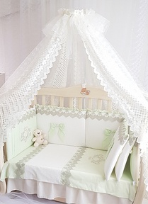 Набор в кроватку для новорожденных Ecoline Madrid light