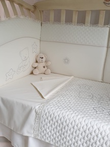 Набор в детскую кроватку Ecoline СКАНДИНАВИЯ КРИСТЛЛ Мишка с бантиком (со стразами)