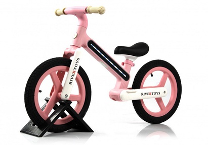 Детский беговел Rivertoys HB-003 (надувные колеса, LED подсветка)