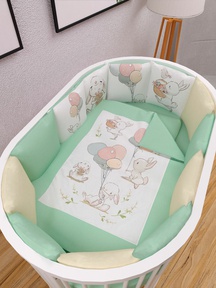 Комплект в кроватку Amarobaby 17 предметов (5+12 подушек-бортиков) 