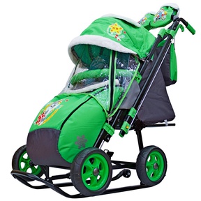 Санки-коляска SNOW GALAXY City-2 на больших колёсах Ева+сумка+варежки