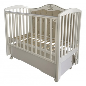 Детская кровать Кедр Люси4 (Кедр Helen 7) мягкая спинка, маятник, колеса