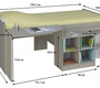Кровать-чердак детская Polini Simple 4000 со столом и полками 