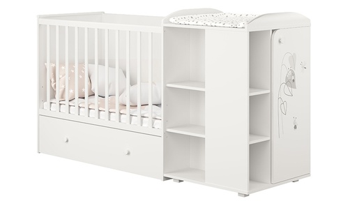 Кровать-трансформер Polini kids French 900 Amis с комодом 