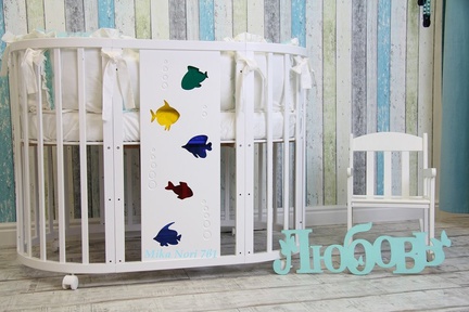 Детская кровать MIKA NORI РЫБКИ-МОЗАЙКА 7в1 (круг, овал)