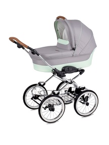 Детская коляска-люлька Navington Caravel EVA Wels на поворотных белых колесах