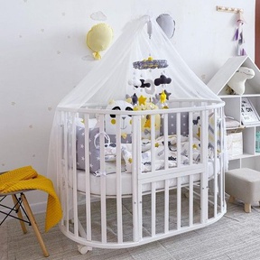 Круглая-овальная кроватка Malika MIO 6 в 1