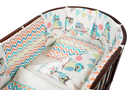 Комплект в кроватку для новорожденного Nuovita Gufi 6 предметов