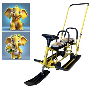 Снегокат для двойни Барс 507 TWINS BABY PUSH с колесами 