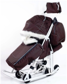 Санки-коляска Pikate Snowman Снеговик со стразами 