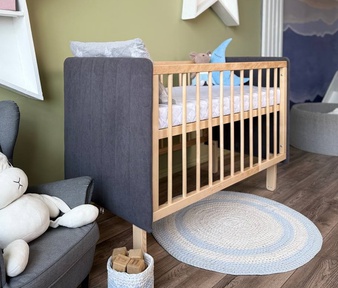 Кроватка для новорожденных Dreams Soft с велюром 