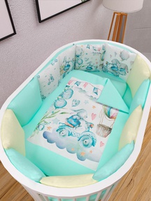 Комплект в кроватку Amarobaby 17 предметов (5+12 подушек-бортиков) 