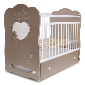 Детская кровать Островок Уюта Птенчики с поперечным маятником и ящиком